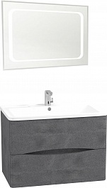 Водолей Мебель для ванной Adel 80 подвесная серый камень – фотография-1